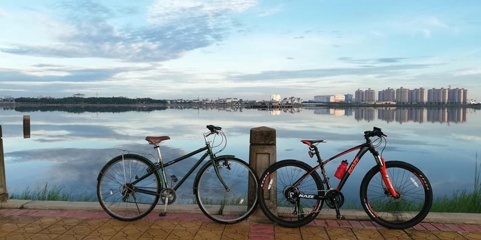 These 2 bikes parked beside Thatluang lake.