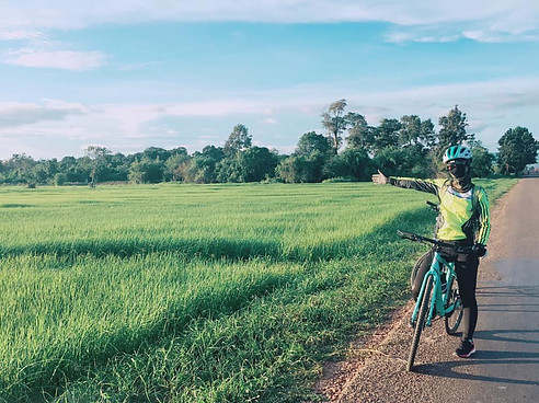 1. Biking in Laos to Tad Sang Tevada - nearby Dansavanh Nam Ngum Resort and Casino