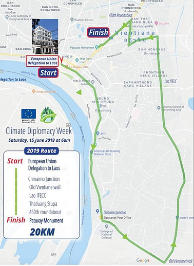 Climate Diplomacy Week - Map for You bike = Trees Planted by Europium Union Delegation to Laos