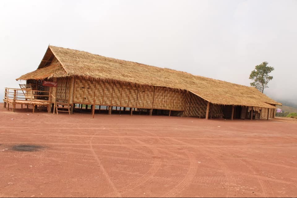 Visiting Tribe's house simulation ( Bamboo wood house).